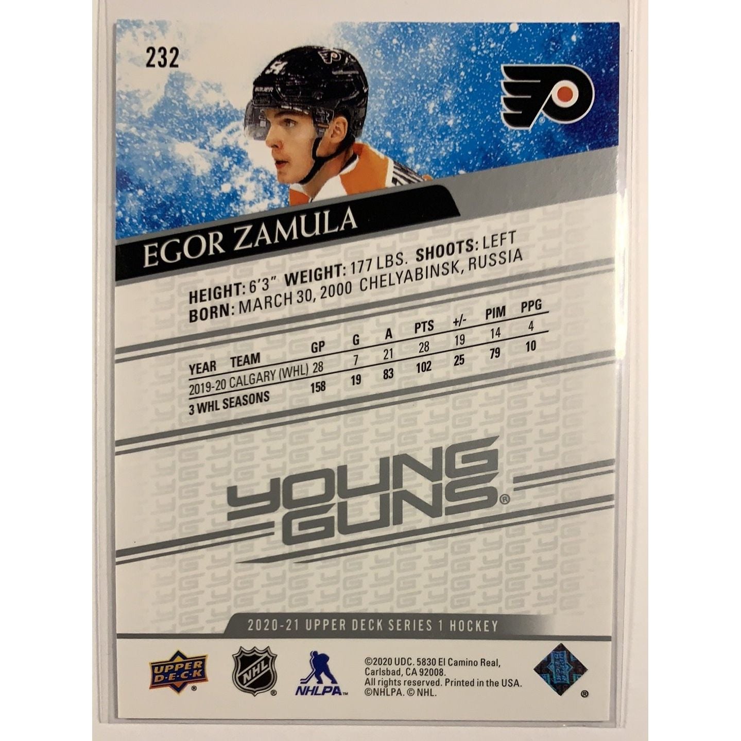 2020-21 Upper Deck Series 1 Egor Zamula Young Guns | Local Legends Cards & Collectibles