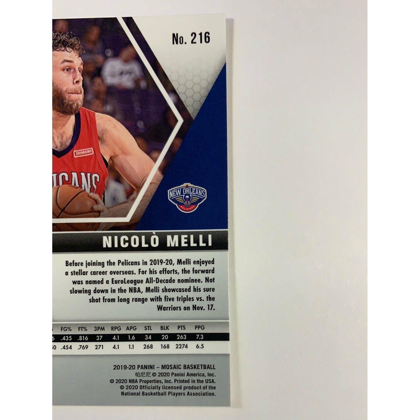 2019-20 Mosaic Nicolo Melli RC