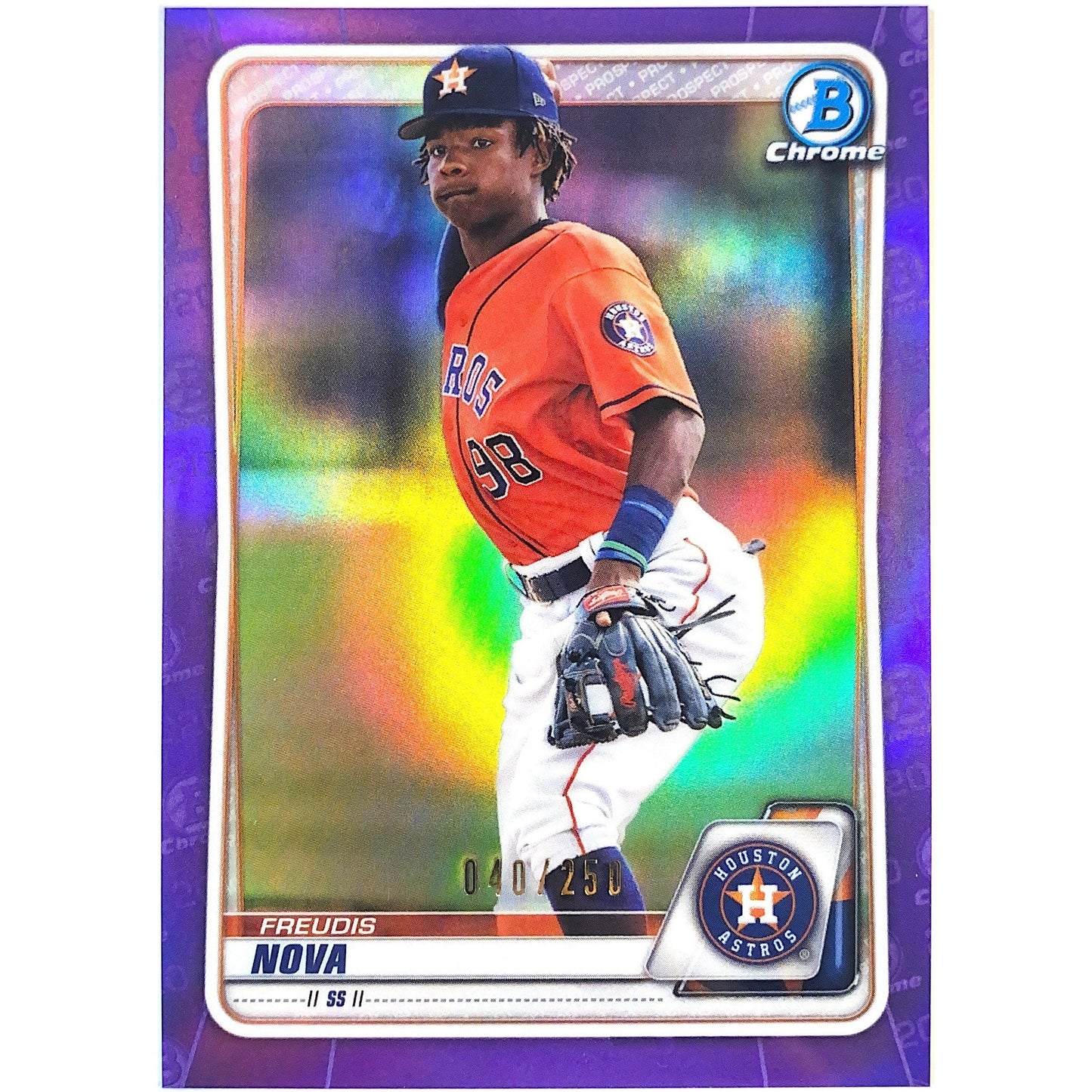 2020 Bowman Chrome Freudis Nova Prospect Purple Refractor /250