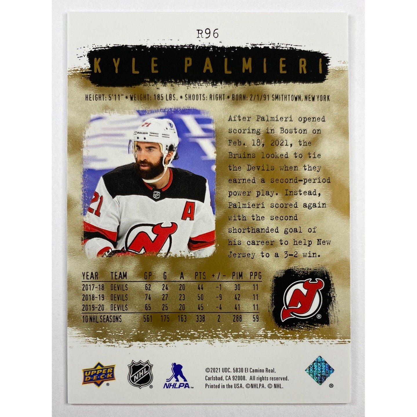2020-21 SP Authentic Kyle Palmieri /100 | Local Legends Cards & Collectibles