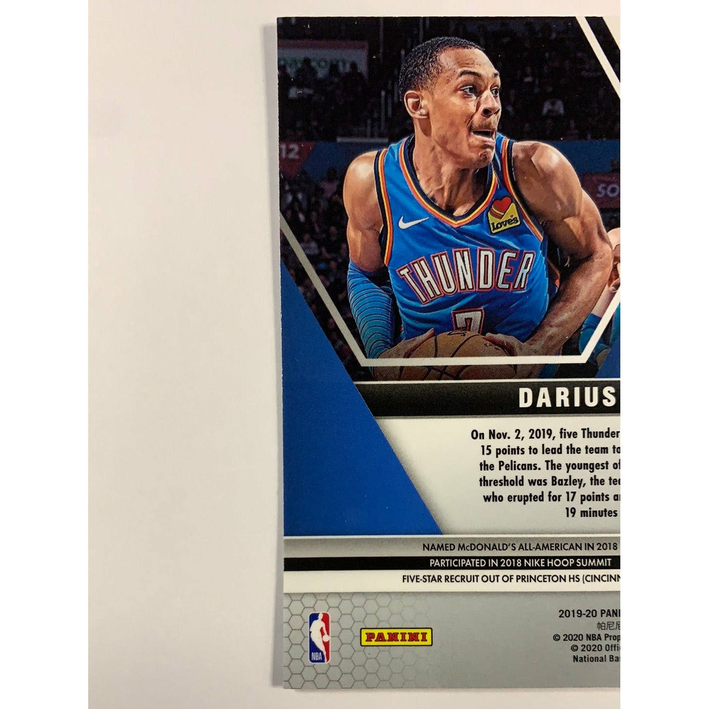 2019-20 Mosaic Darius Bazley RC | Local Legends Cards & Collectibles