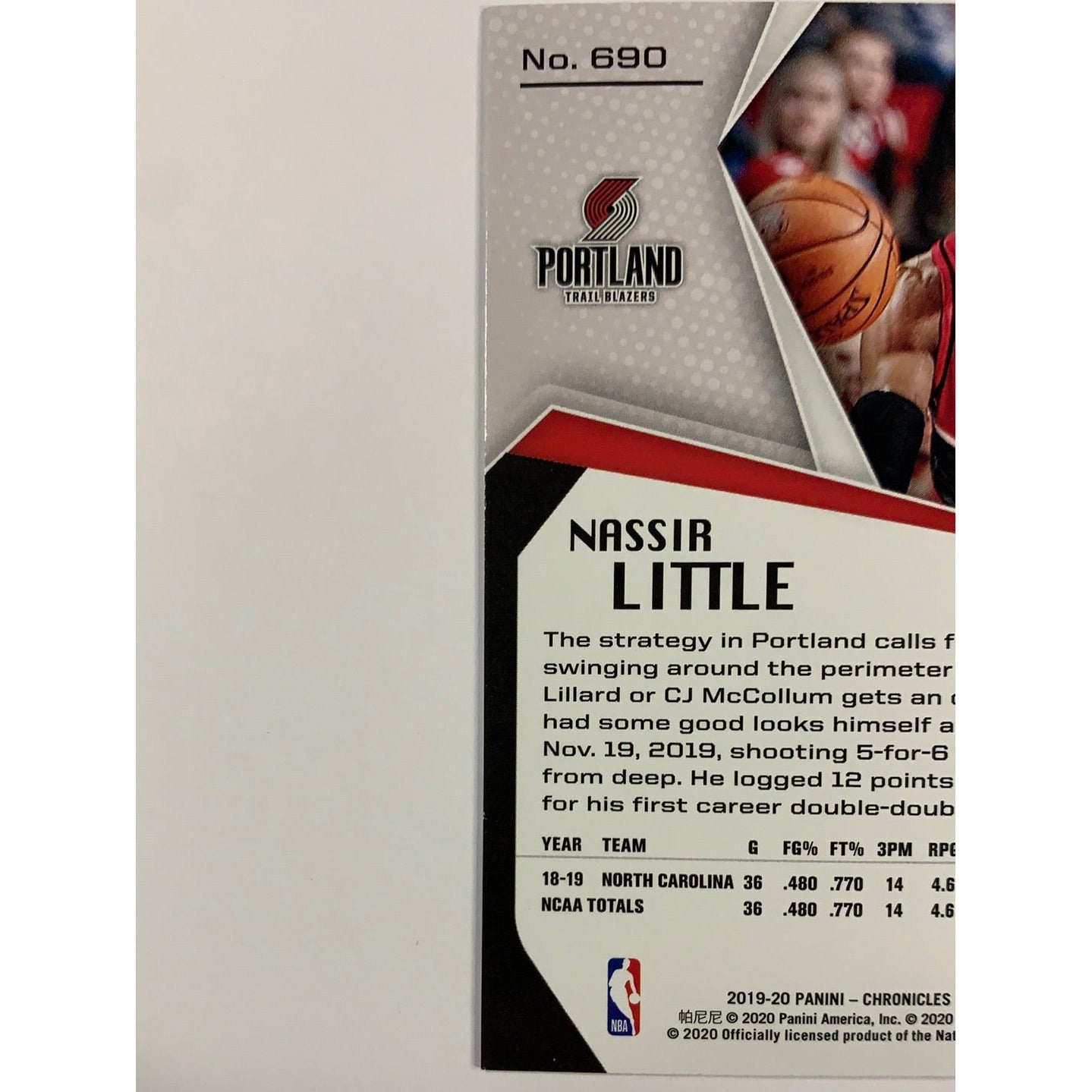 2019-20 Chronicles Rookies And Stars Nassir Little RC | Local Legends Cards & Collectibles