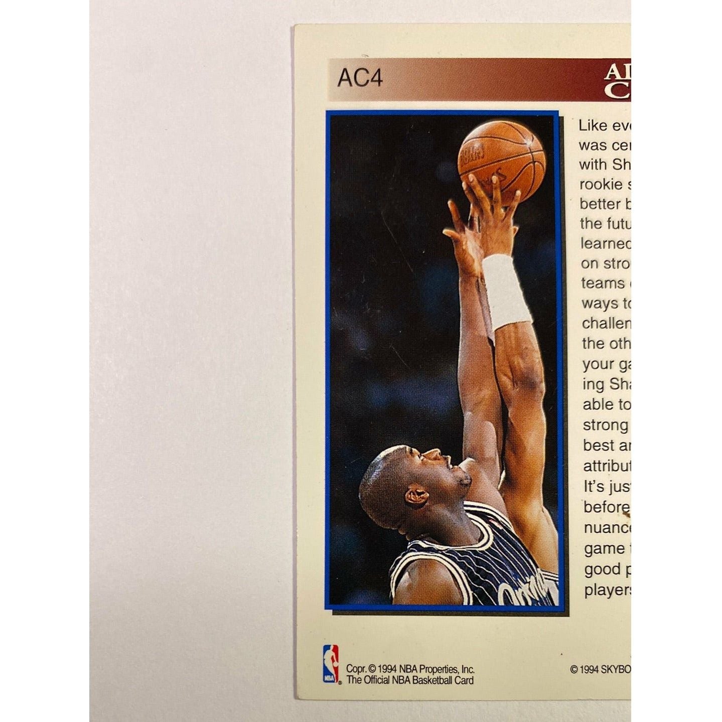 1994-95 Skybox Shaquille O’Neal Admirals Choice | Local Legends Cards & Collectibles