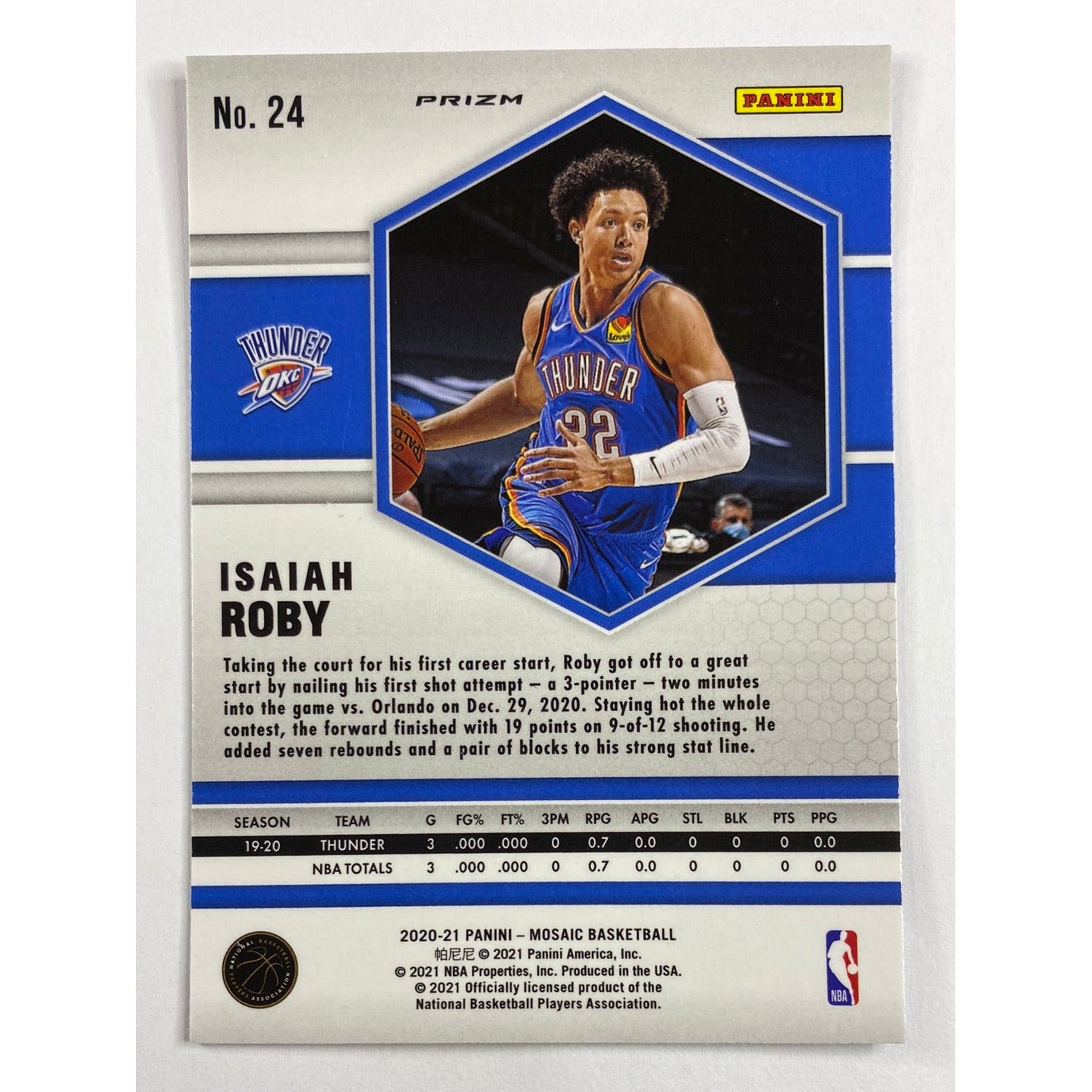 2020-21 Mosaic Isaiah Roby Pink Camo Prizm | Local Legends Cards & Collectibles