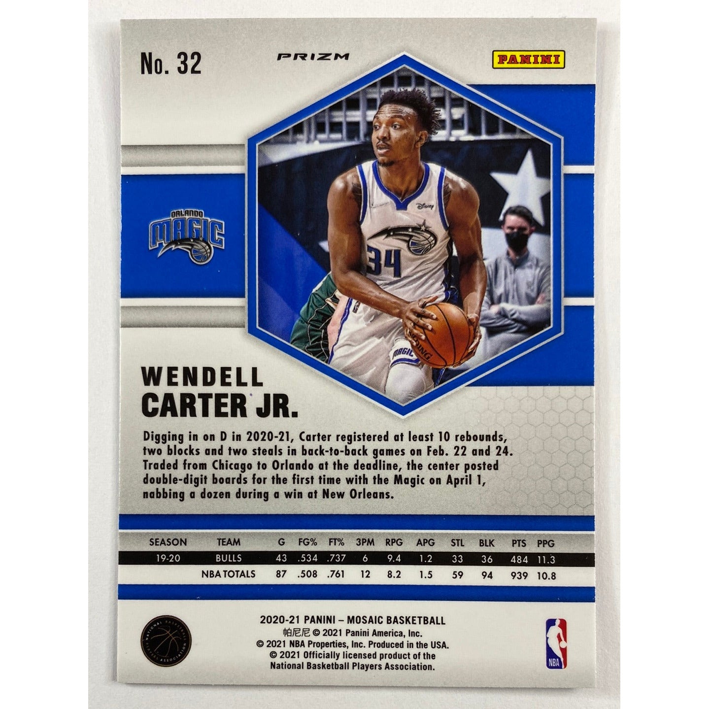 2020-21 Mosaic Wendell Carter Jr. Pink Camo Prizm | Local Legends Cards & Collectibles