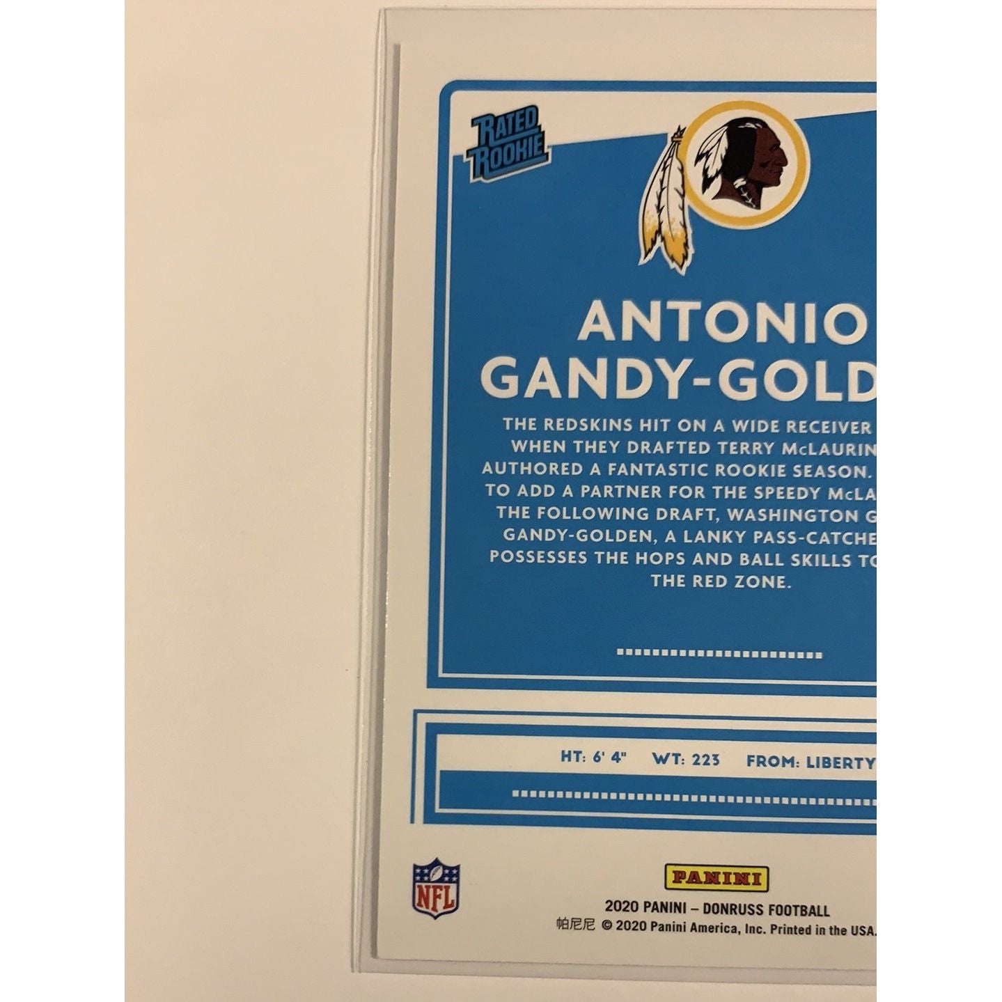 2020 Donruss Antonio Gandy Golden Blue Press Proof Rated Rookie | Local Legends Cards & Collectibles