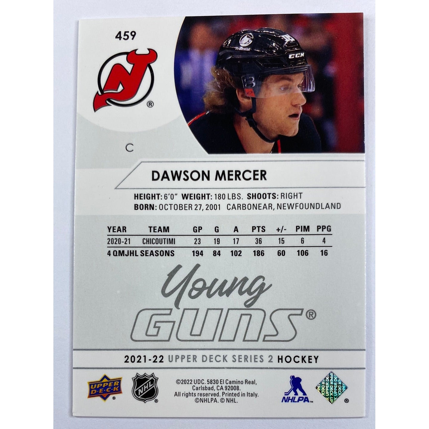 2021-22 Series 2 Dawson Mercer Young Guns | Local Legends Cards & Collectibles