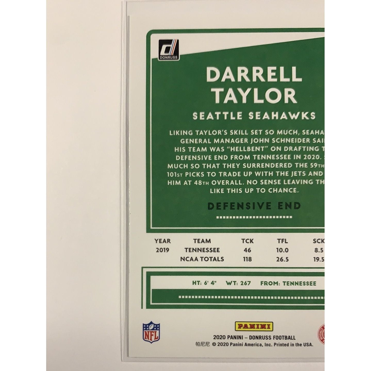 2020 Donruss Darrell Taylor RC Local Legends Cards & Collectibles