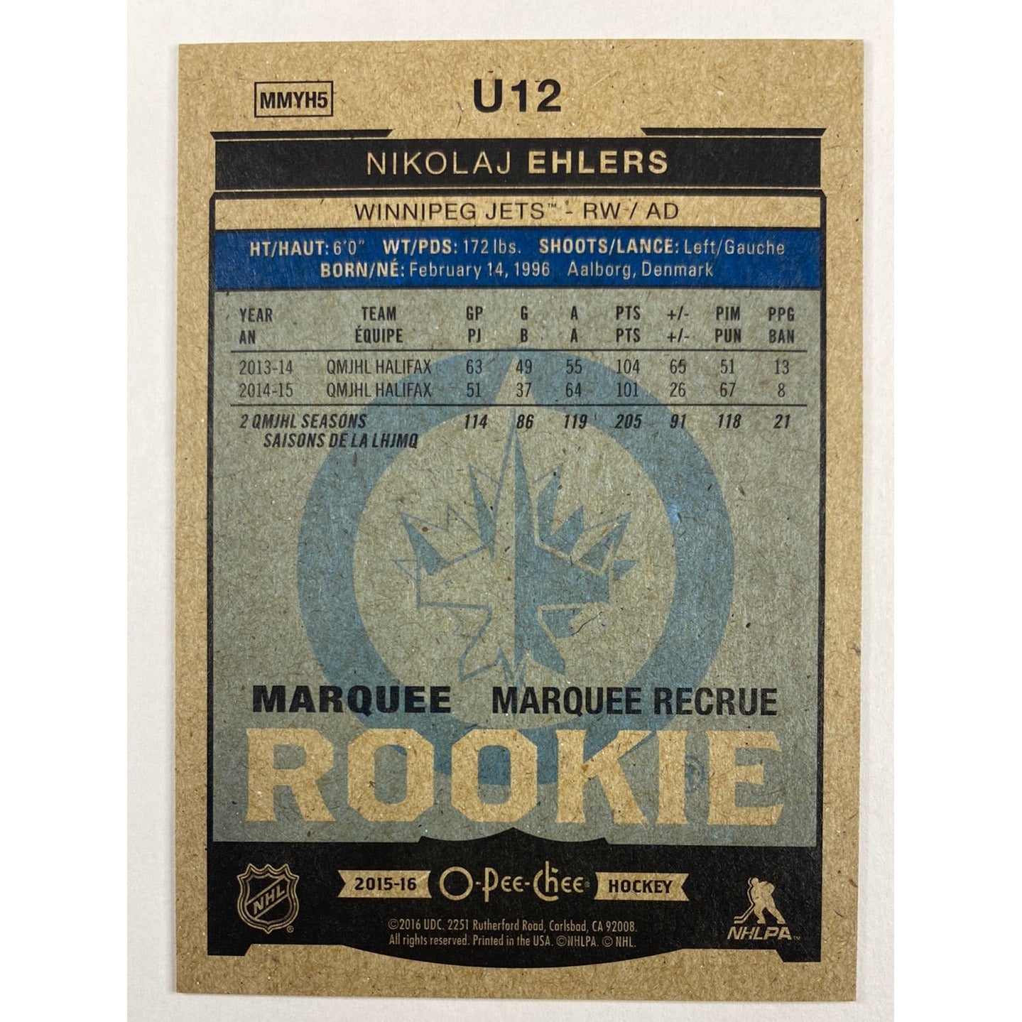 2015-16 O-Pee-Chee Nikolaj Ehlers Marquee Rookie | Local Legends Cards & Collectibles