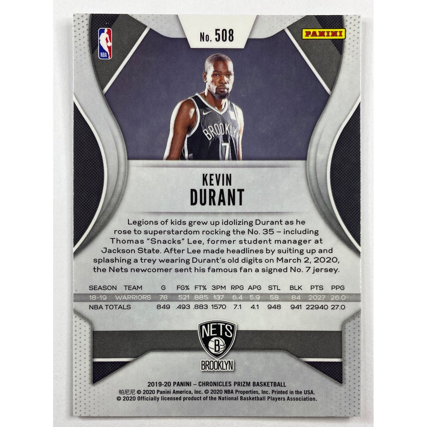 2019-20 Chronicles Prizm Kevin Durant | Local Legends Cards & Collectibles
