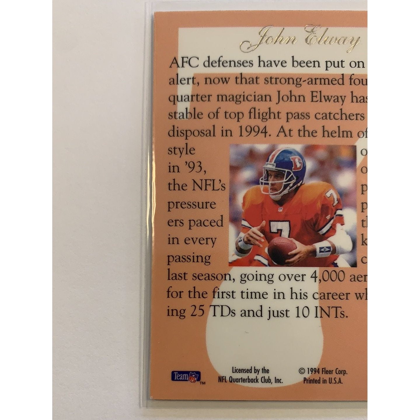 1994 Flair John Elway Hot Numbers “7” | Local Legends Cards & Collectibles