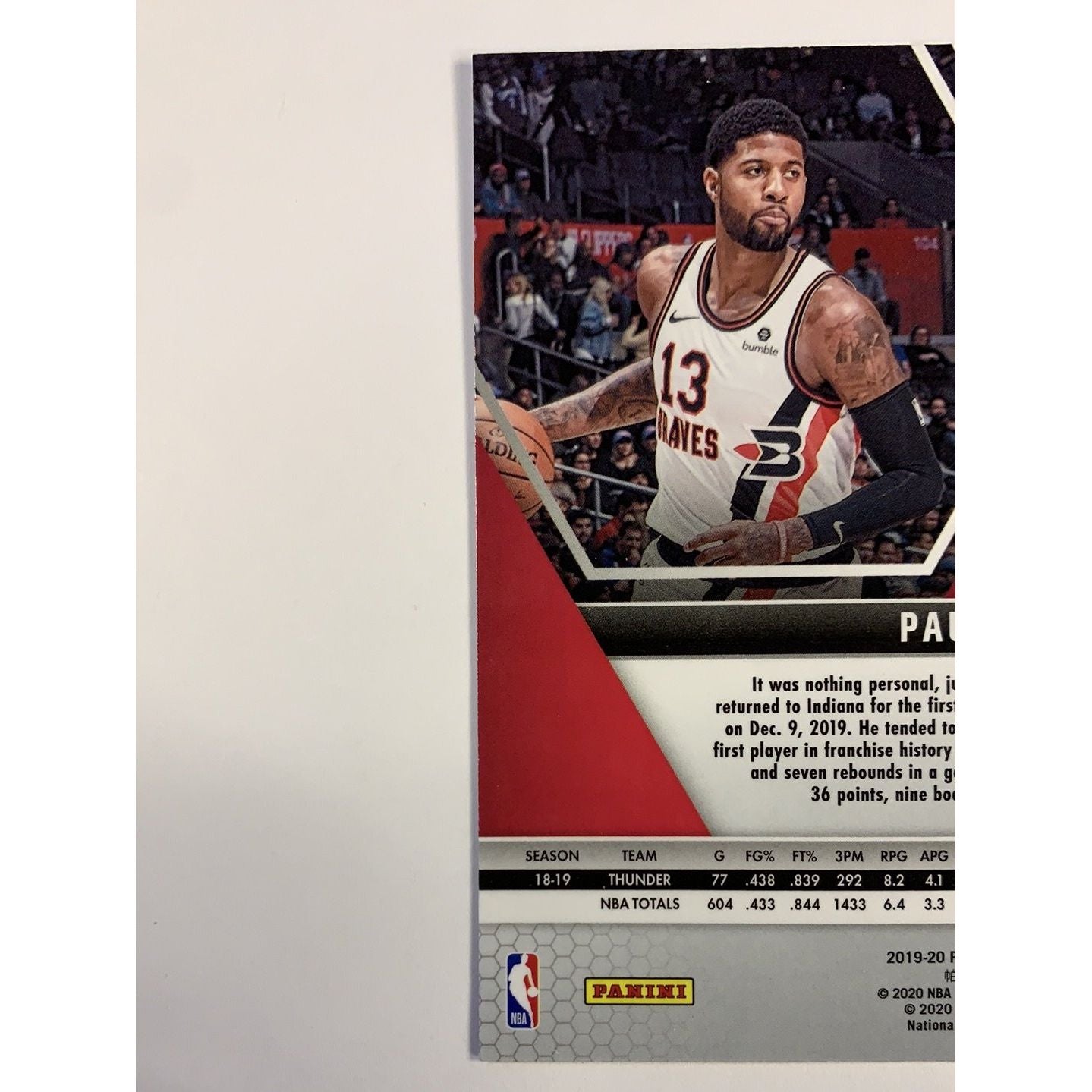 2019-20 Mosaic Paul George Silver Mosaic Prizm | Local Legends Cards & Collectibles