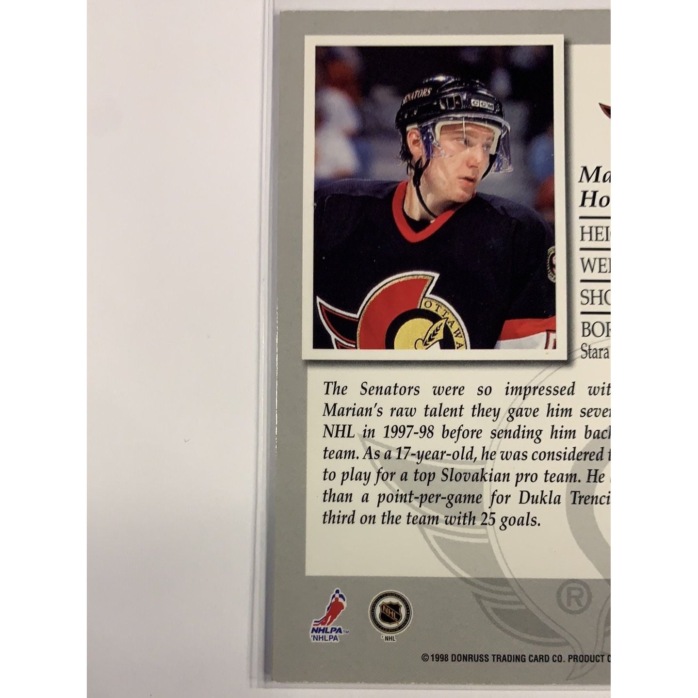 1998-99 Donruss Elite Marian Hossa Rookie Card | Local Legends Cards & Collectibles
