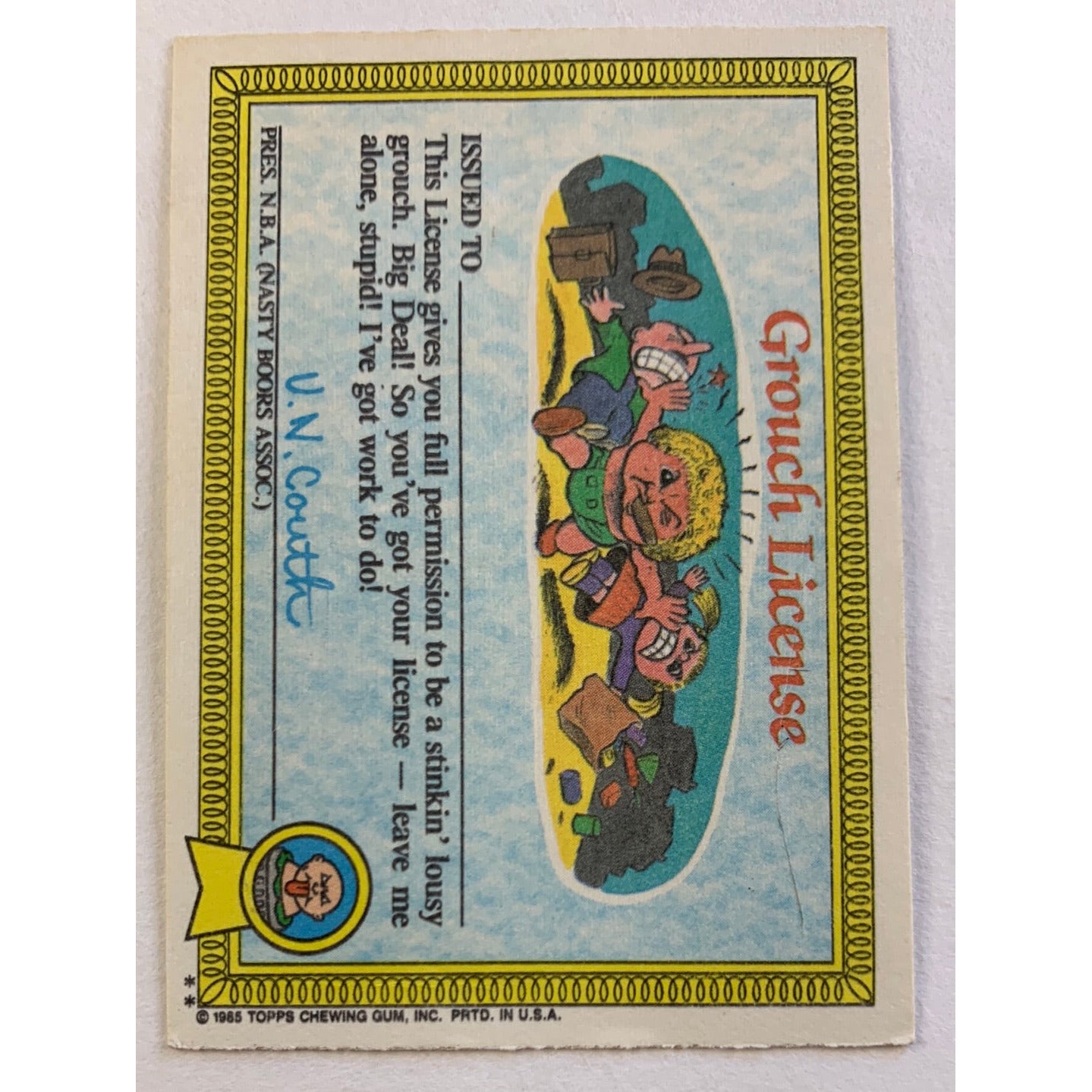 1985 Topps Garbage Pail Kids Mauled Paul Die Cut