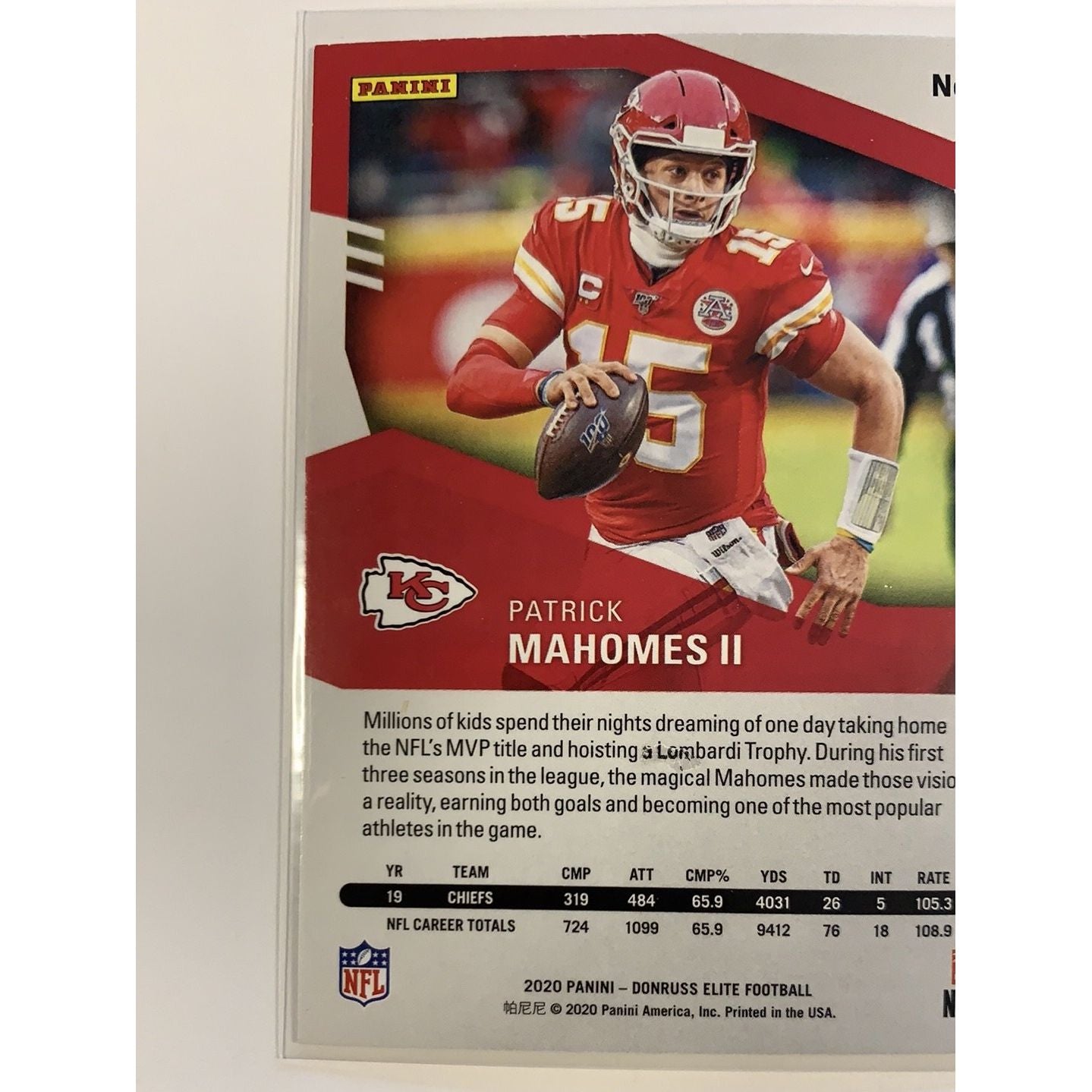 2020 Donruss Elite Patrick Mahomes II Base #1 Local Legends Cards & Collectibles
