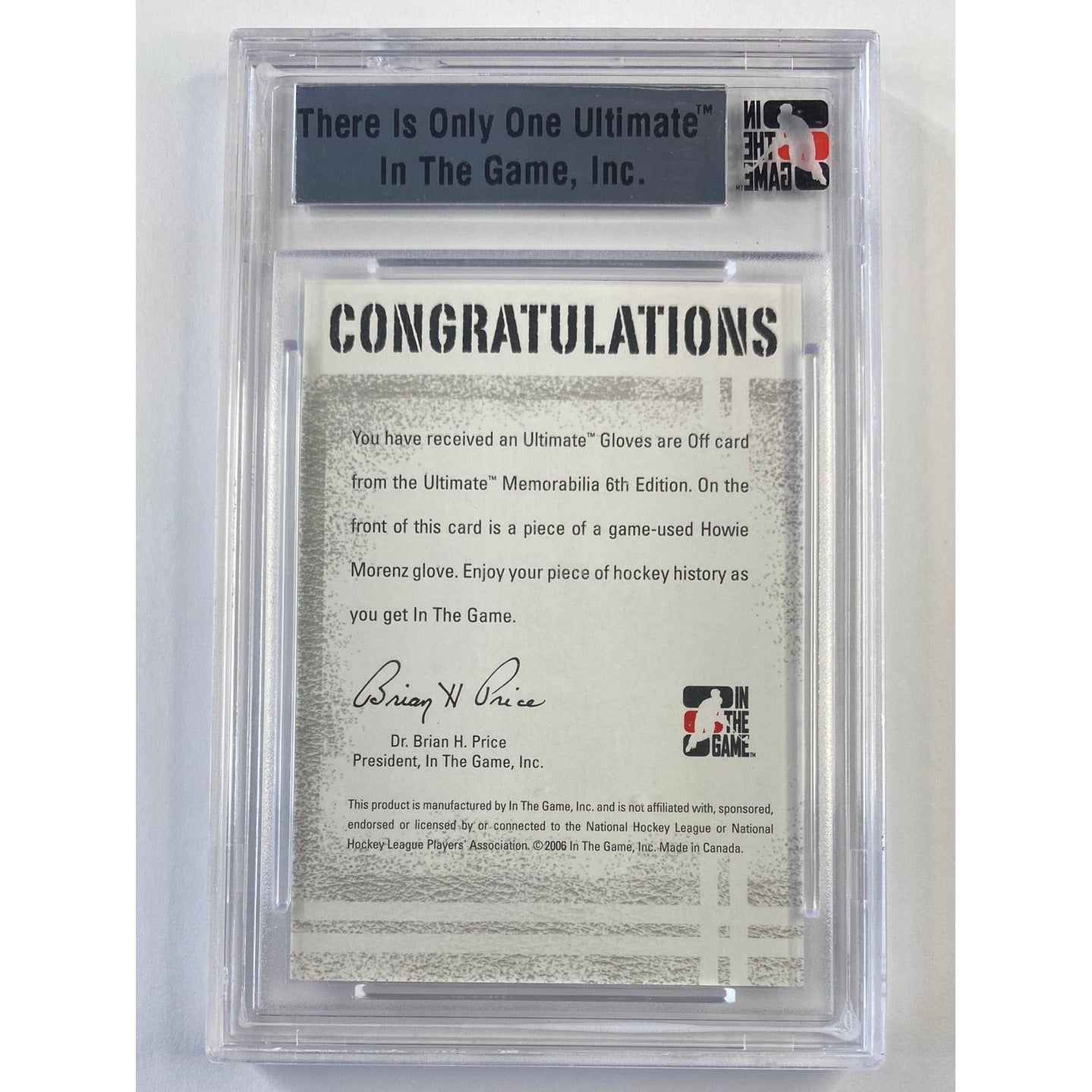 2005-06 In The Game Howie Morenz Gloves Are Off Silver 18/25 | Local Legends Cards & Collectibles