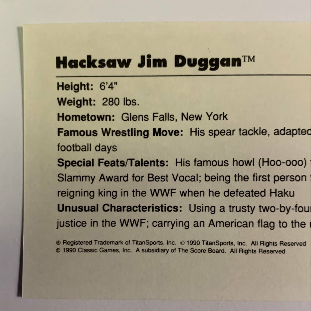 1990 Titan Sports Hacksaw Jim Duggan | Local Legends Cards & Collectibles