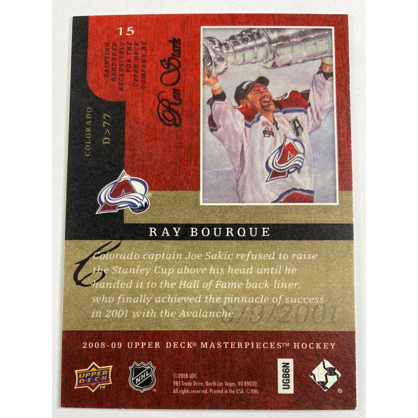 2008-09 Upper Deck Raymond Bourque Masterpieces | Local Legends Cards & Collectibles