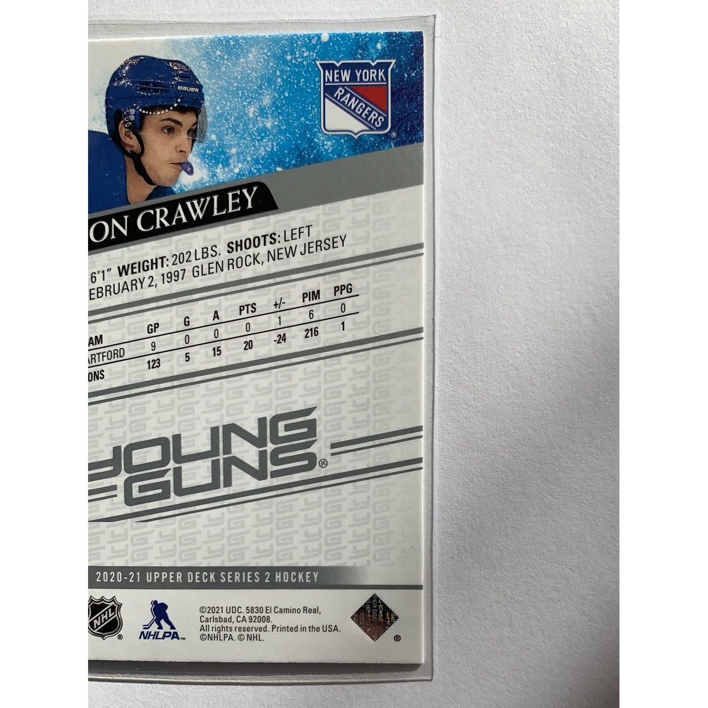 2020-21 Upper Deck Series 2 Brandon Crawley Young Guns | Local Legends Cards & Collectibles