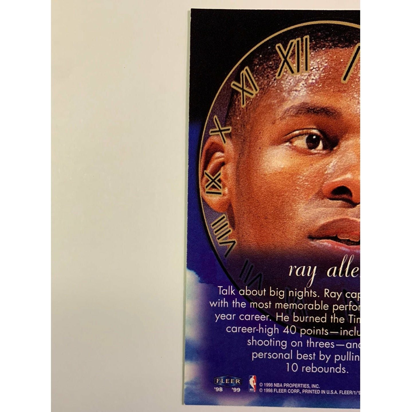 1998-99 Fleer Tradition Ray Allen Timeless Memories | Local Legends Cards & Collectibles
