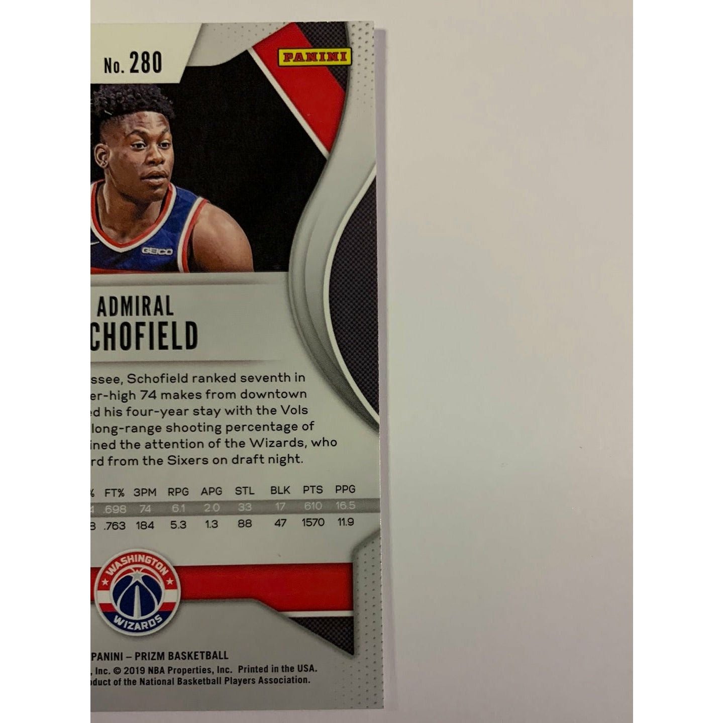 2019-20 Panini Prizm Admiral Schofield RC