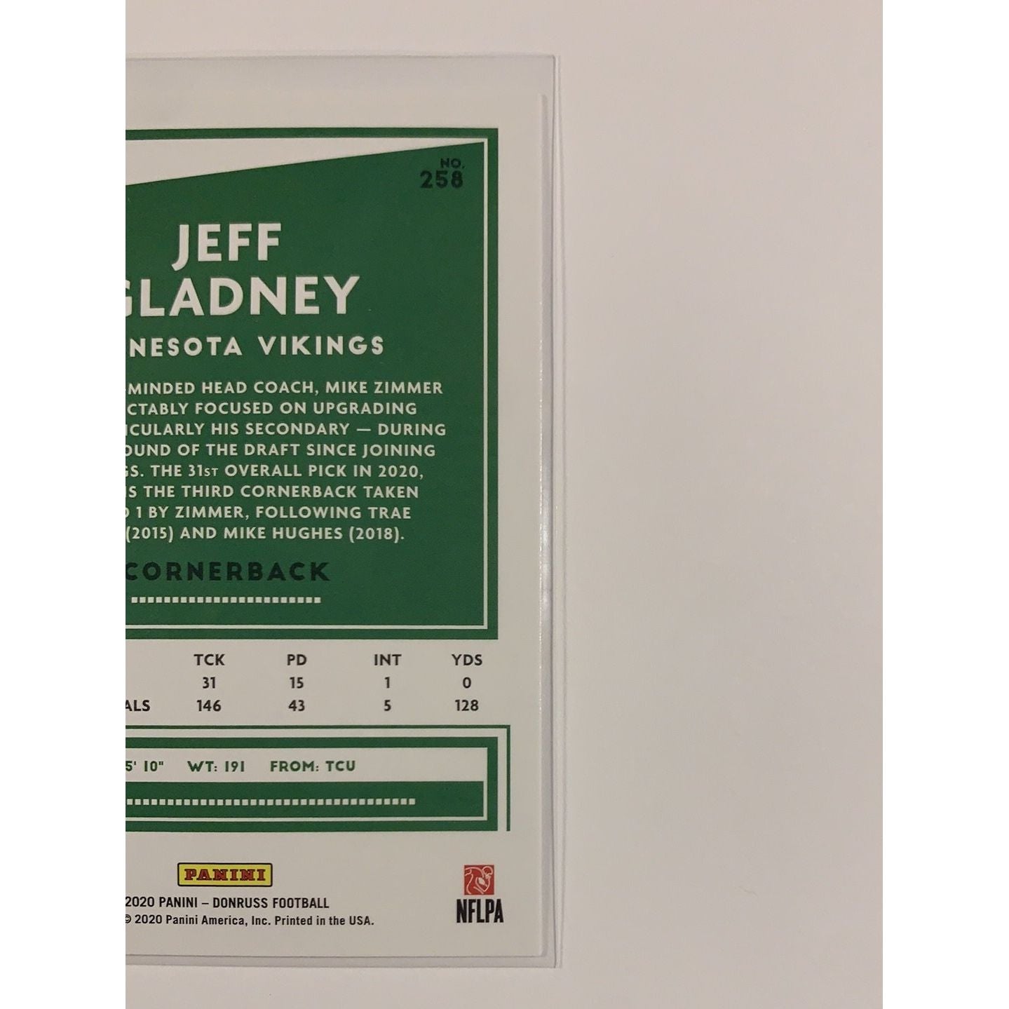 2020 Donruss Jeff Gladney RC Local Legends Cards & Collectibles