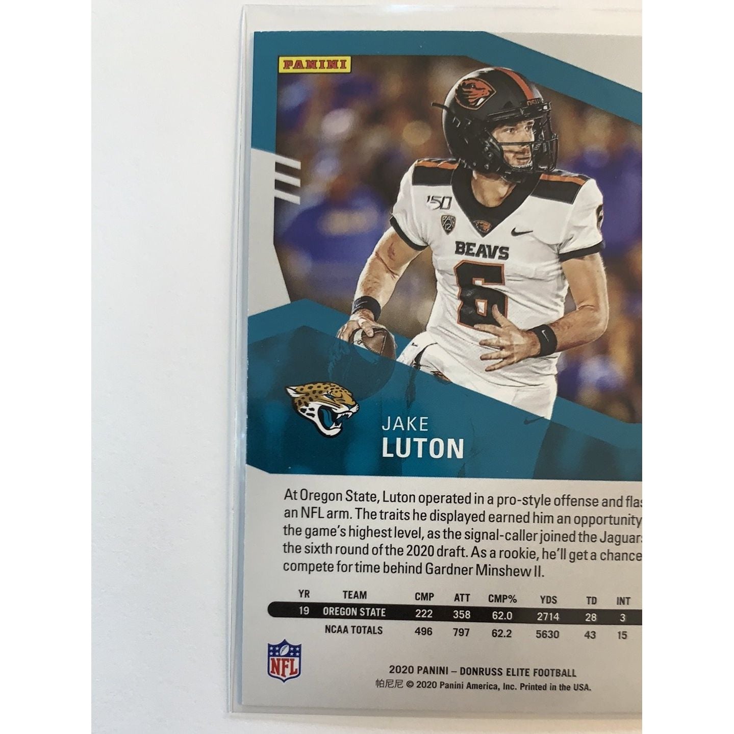 2020 Donruss Elite Jake Luton RC Green Foil | Local Legends Cards & Collectibles