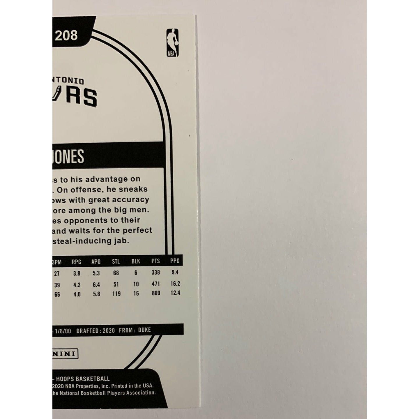 2020-21 Hoops Tre Jones RC