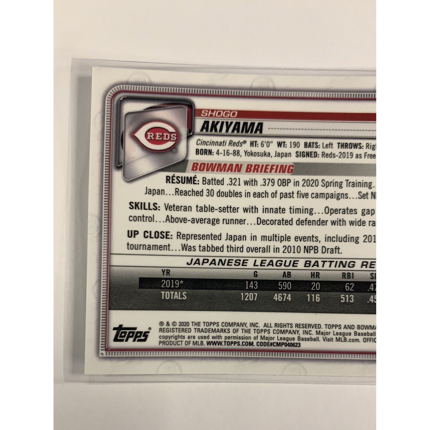 2020 Bowman Chrome Shogo Akiyama RC | Local Legends Cards & Collectibles