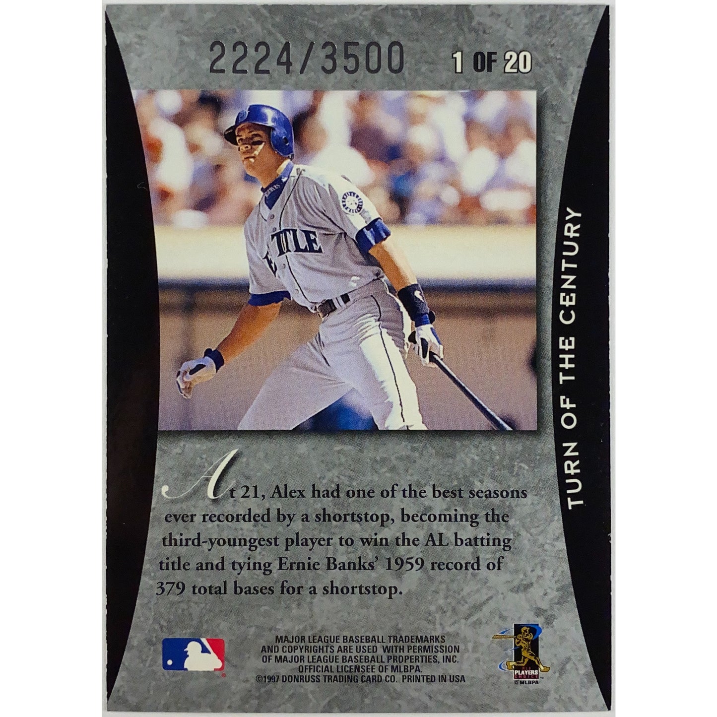 1997 Donruss Elite Alex Rodriguez Turn of the Century Foil /3500 | Local Legends Cards & Collectibles