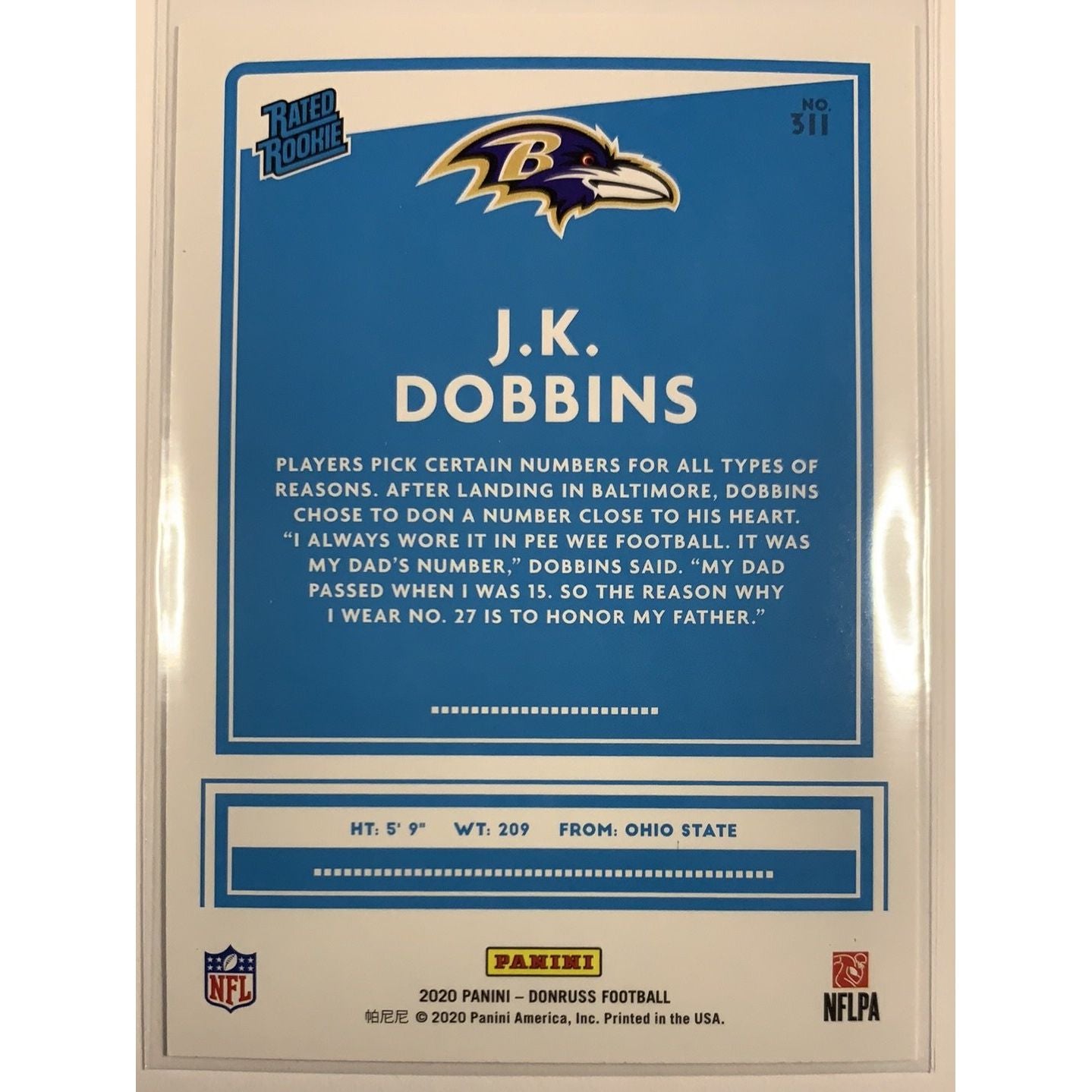  2020 Donruss J.K. Dobbins Rated Rookie  Local Legends Cards & Collectibles