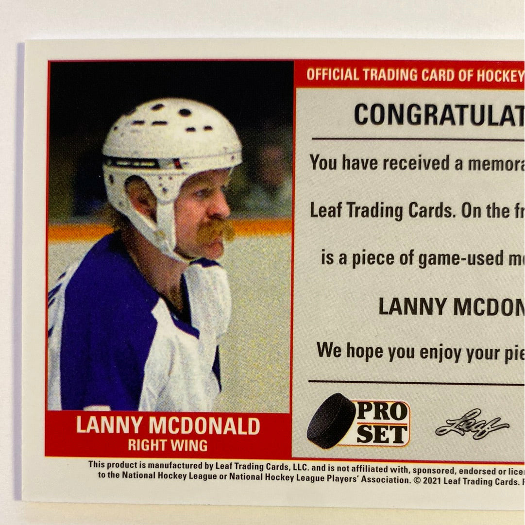 2021 Leaf Pro Set Memories Lanny MacDonald Game Used Patch | Local Legends Cards & Collectibles