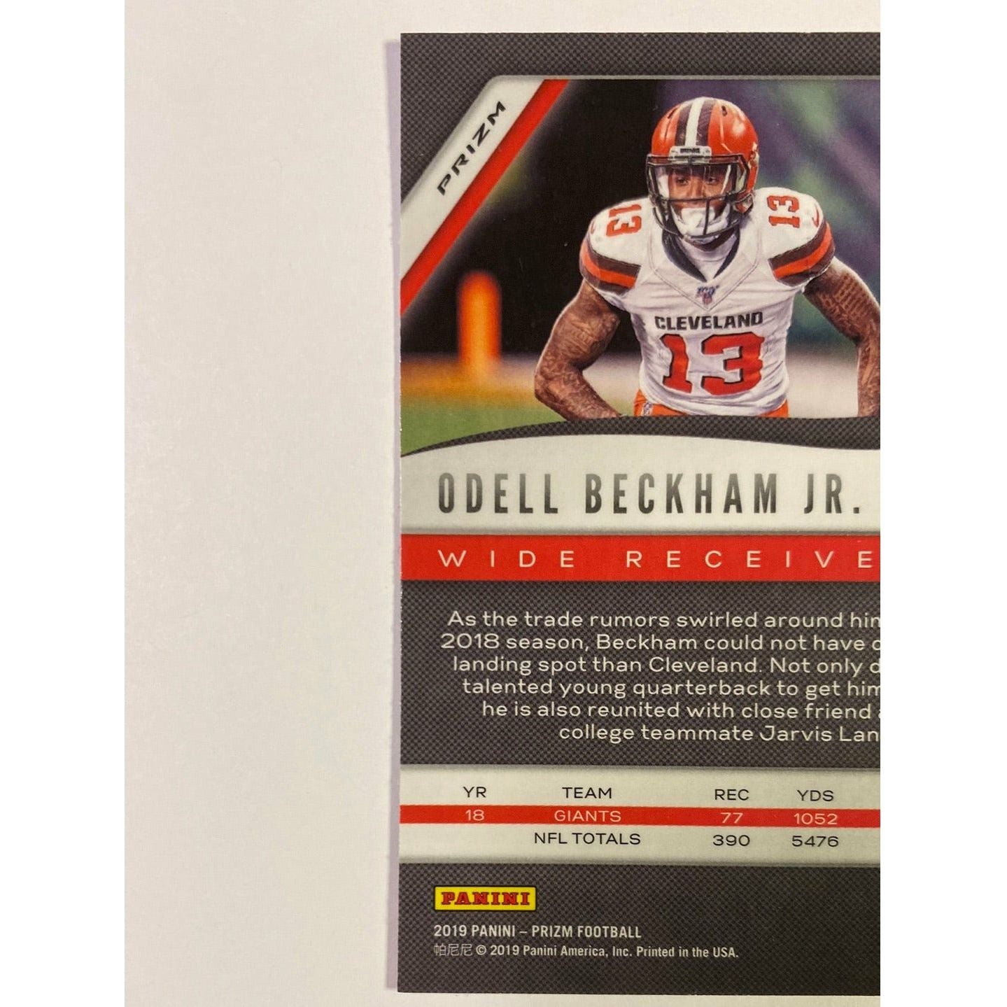 2019 Panini Prizm Odell Beckham JR Red White Blue Holo | Local Legends Cards & Collectibles