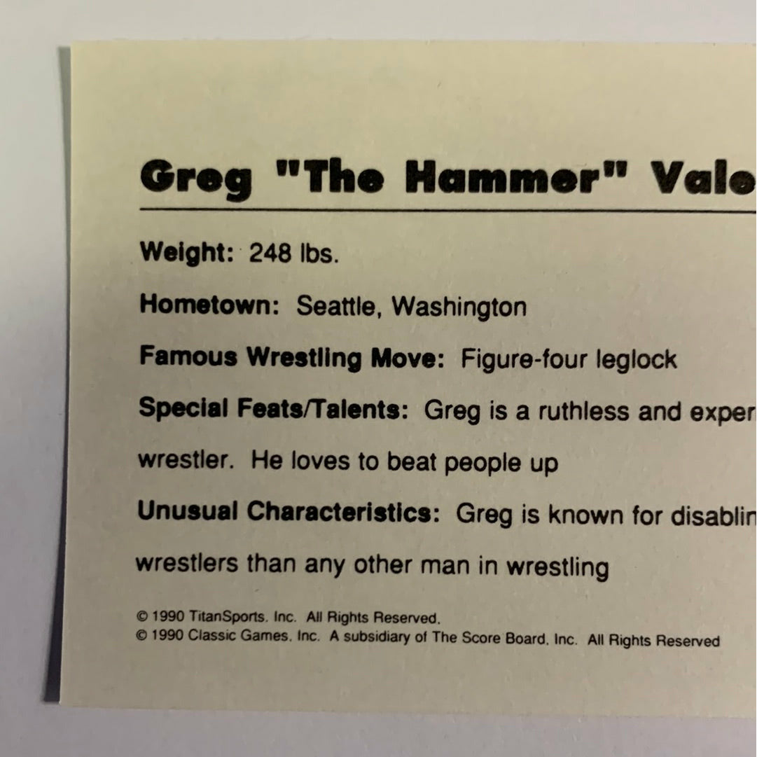 1990 Titan Sports Greg “The Hammer” Valentine | Local Legends Cards & Collectibles