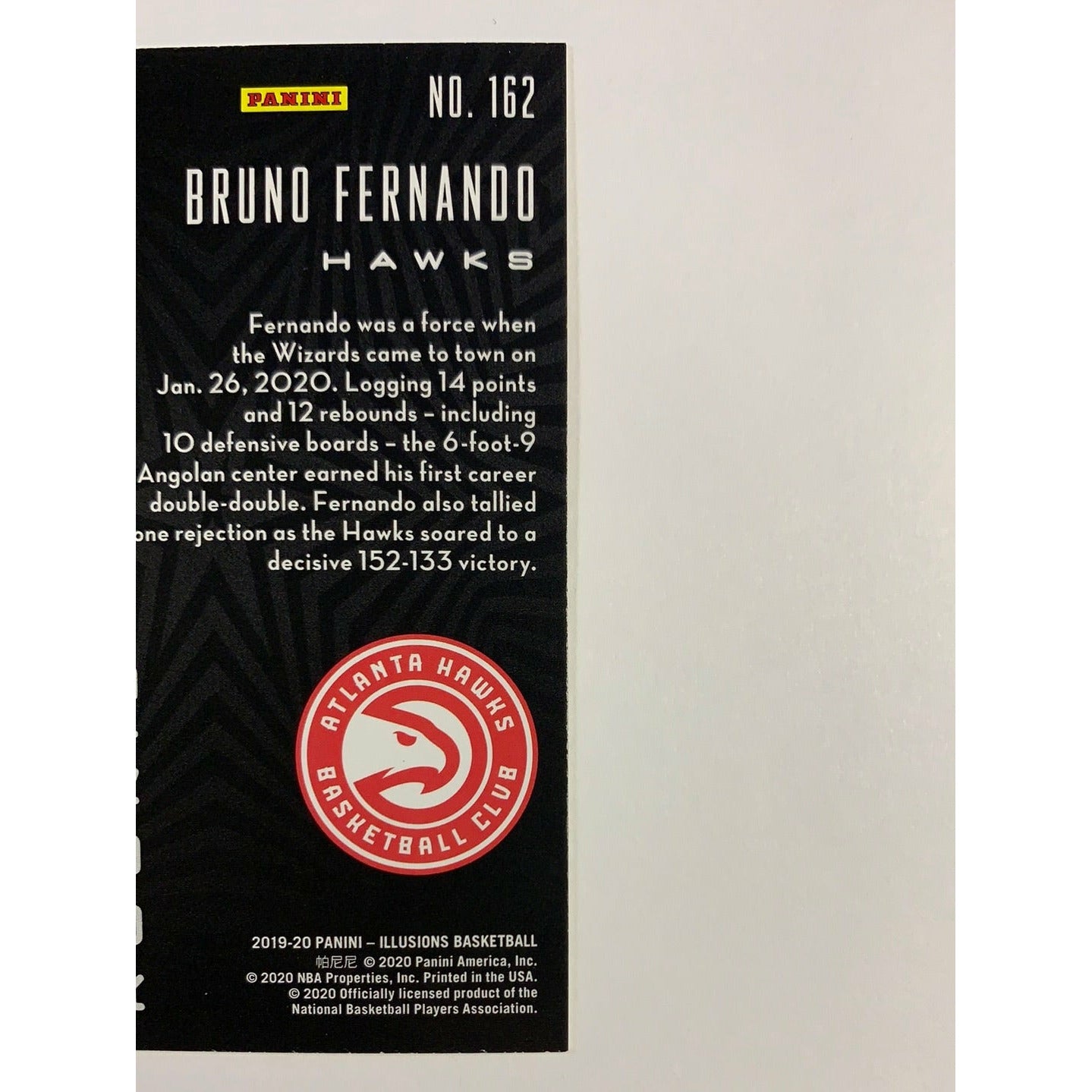 2019-20 Illusions Bruno Fernando Rookie Card