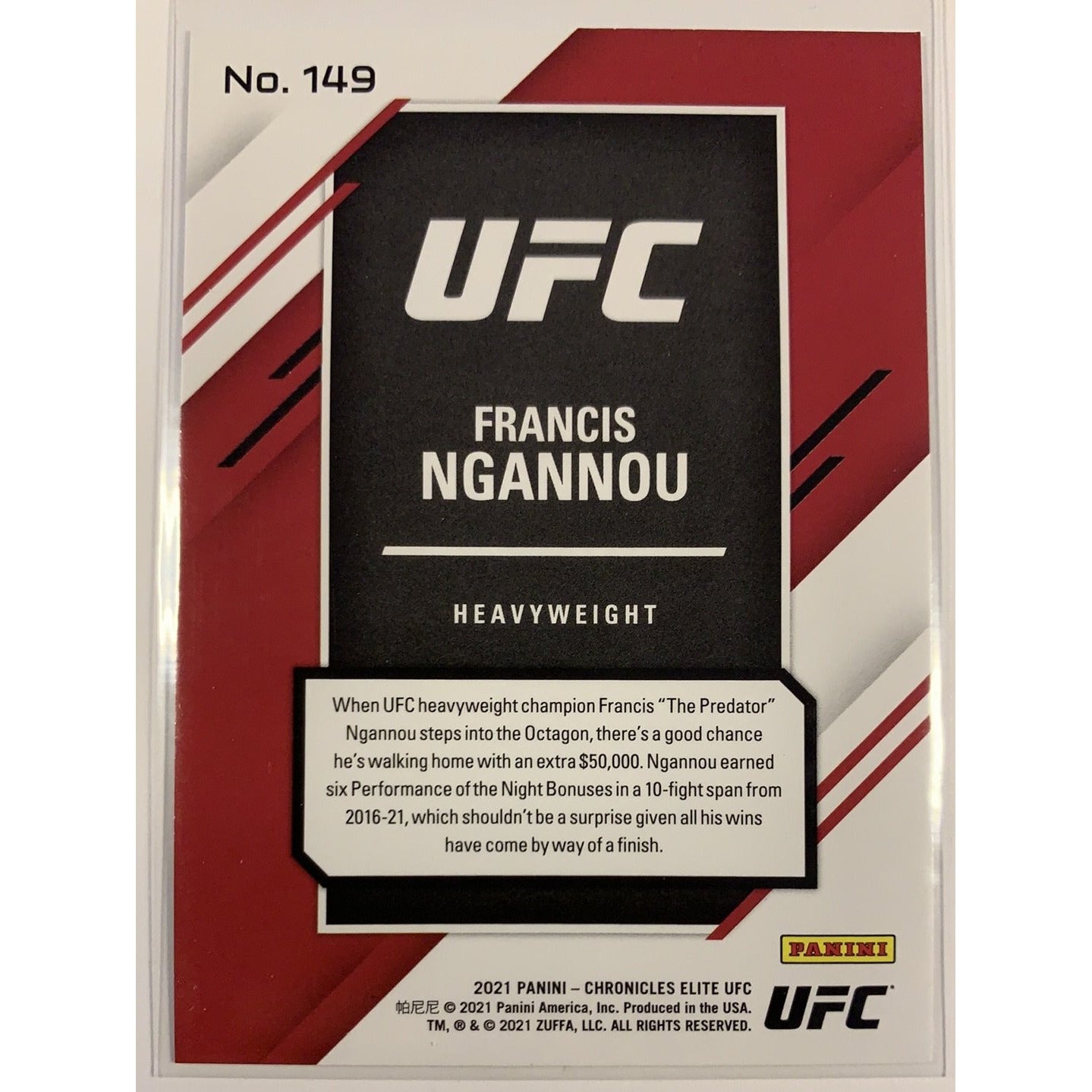 2021 Panini Chronicles Donruss Elite Francis Ngannou Local Legends Cards & Collectibles