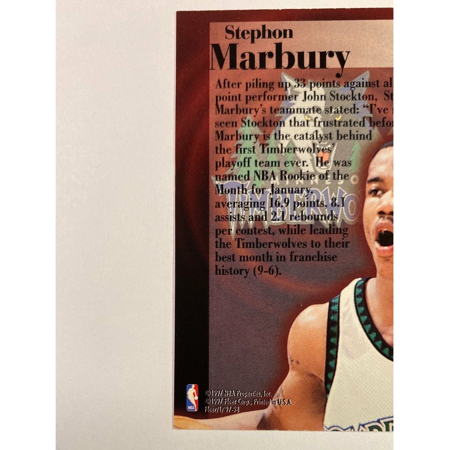 1997-98 Fleer Stephon Marbury Rookie Rewind | Local Legends Cards & Collectibles