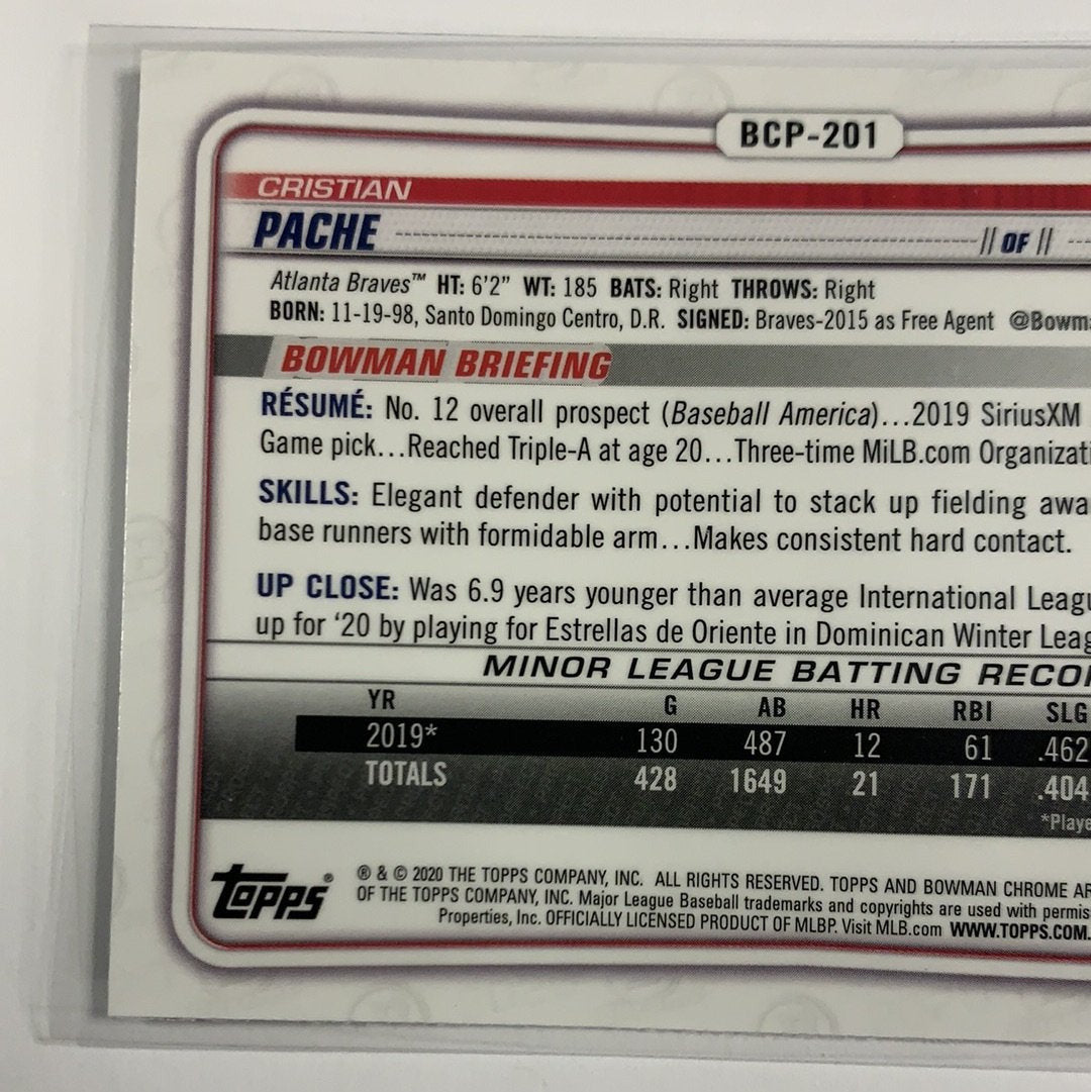 2020 Bowman Chrome Cristian Pache Mojo Refractor | Local Legends Cards & Collectibles