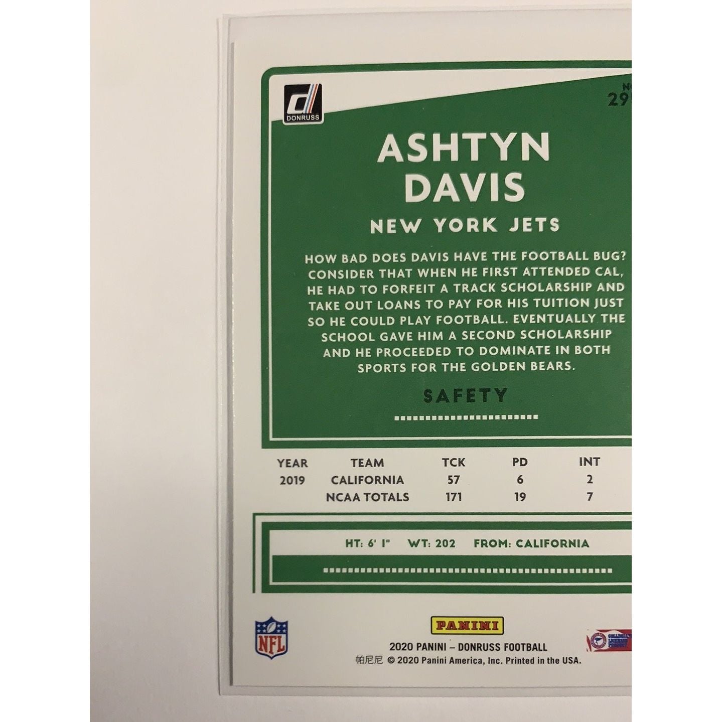 2020 Donruss Ashtyn Davis RC | Local Legends Cards & Collectibles