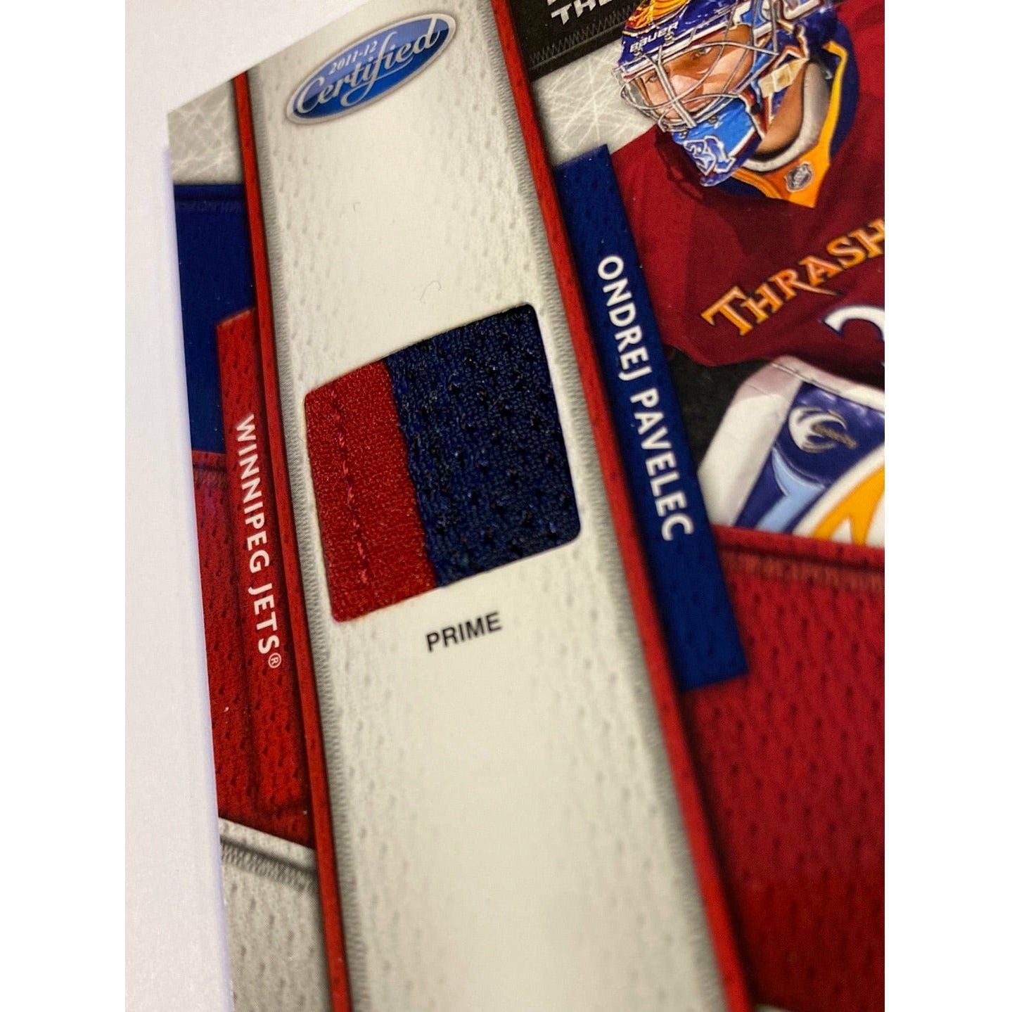 2011-12 Panini Certified Ondrej Pavelec Fabric of the Game Prime /25