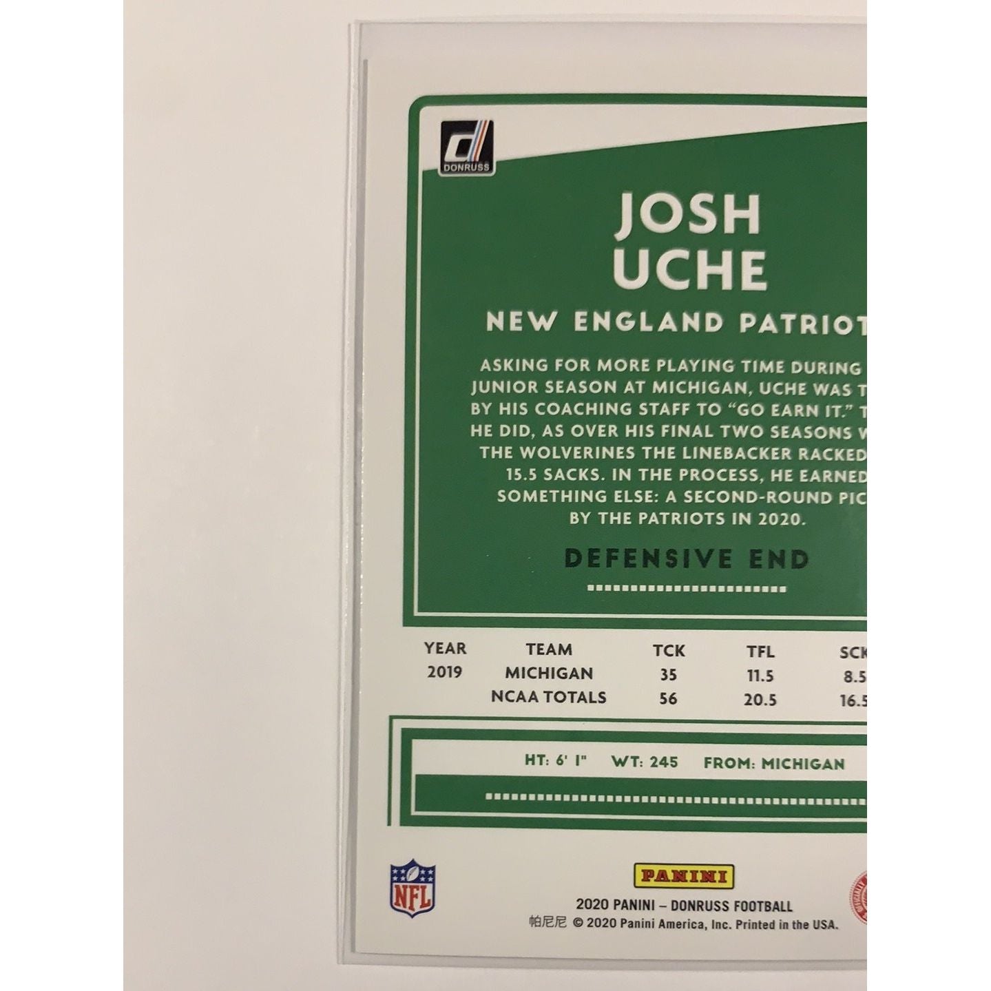 2020 Donruss Josh Uche RC | Local Legends Cards & Collectibles