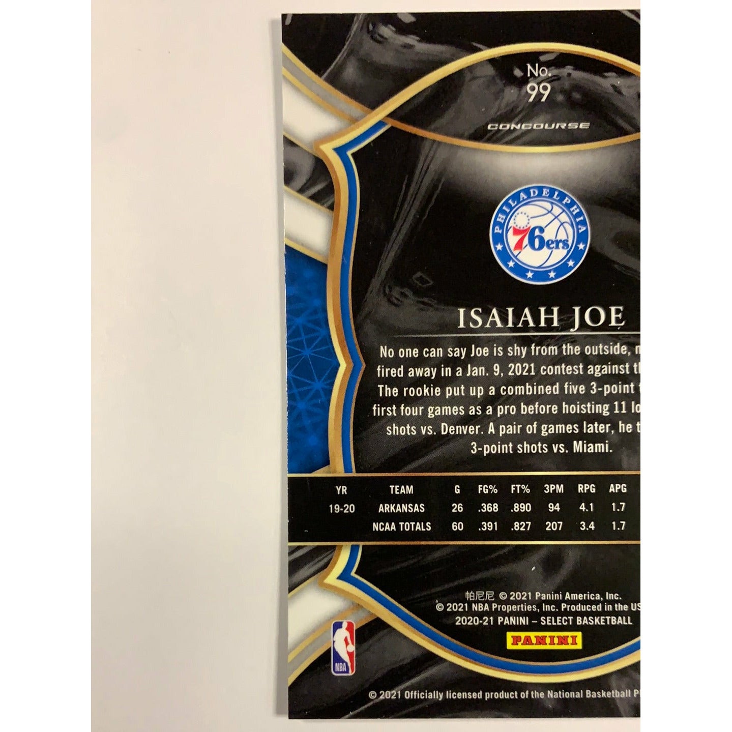 2020-21 Select Isaiah Joe Concourse Level RC | Local Legends Cards & Collectibles