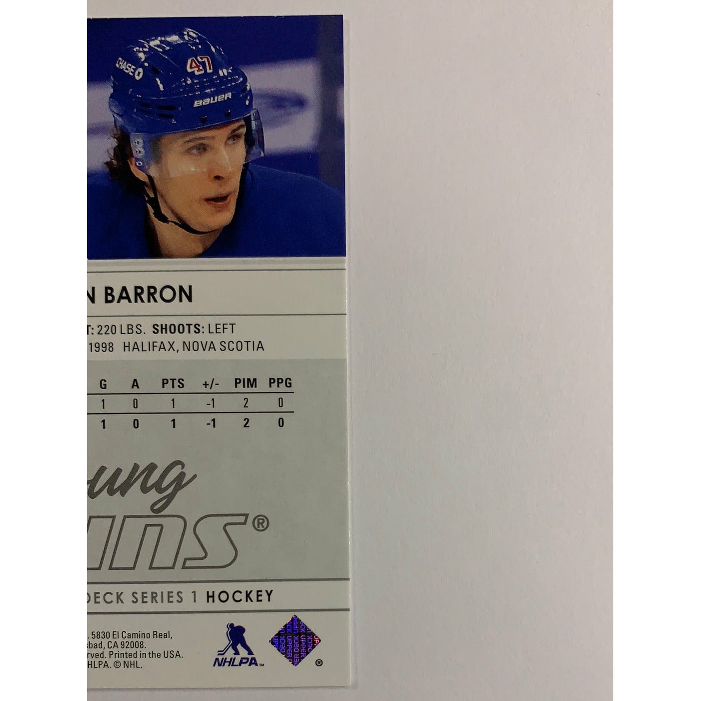 2021-22 Upper Deck Series 1 Morgan Barron Young Guns | Local Legends Cards & Collectibles