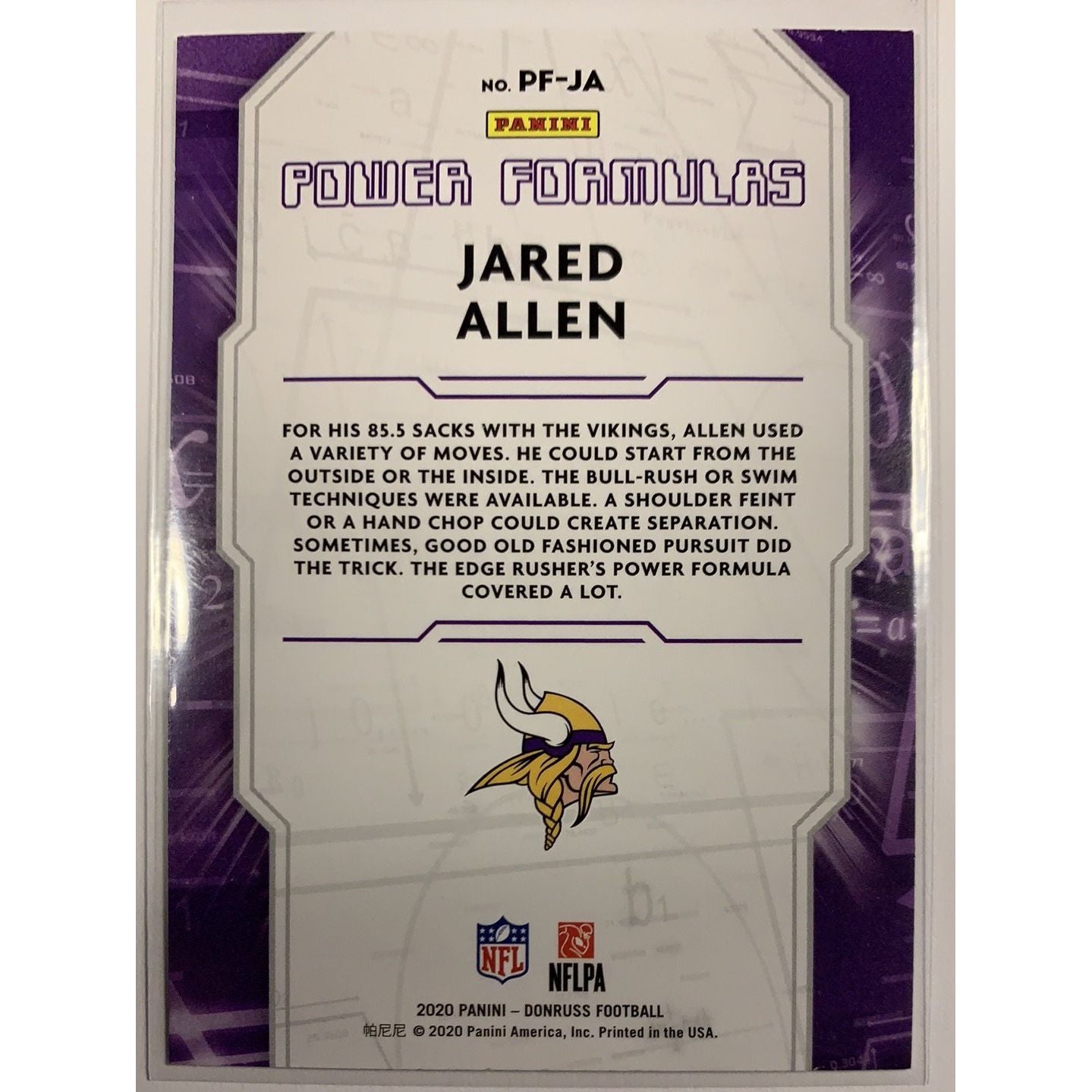 2020 Donruss Jared Allen Power Formulas Local Legends Cards & Collectibles