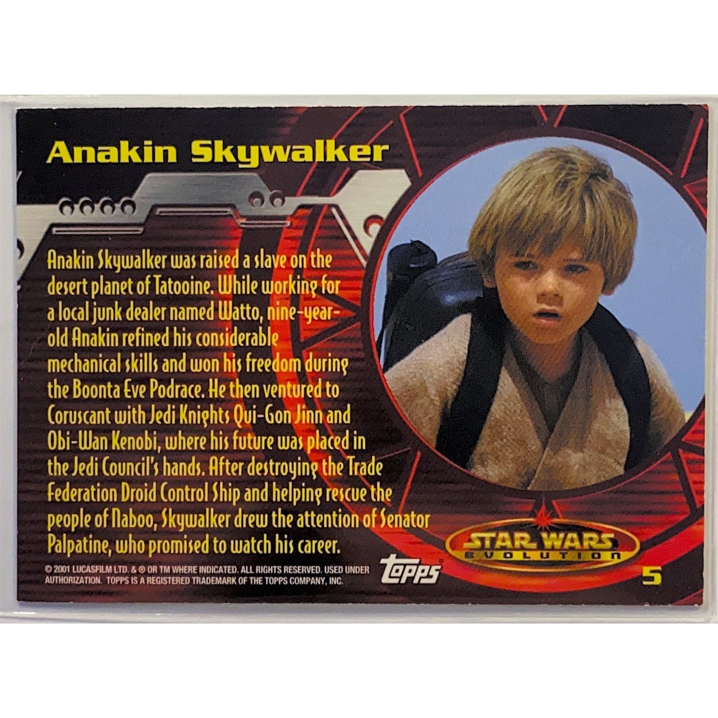 2001 Topps Star Wars Anakin Skywalker Evolution #5 Local Legends Cards & Collectibles