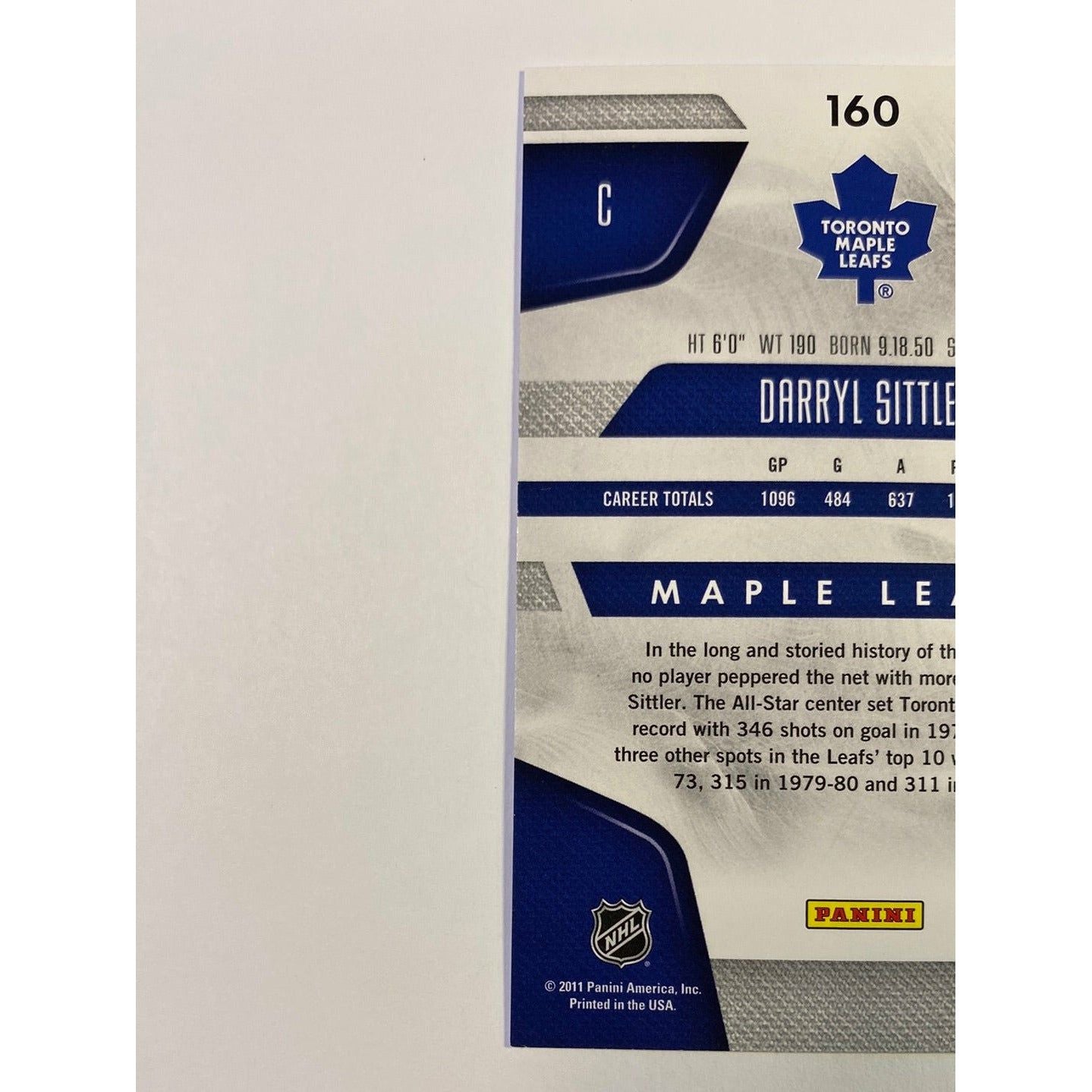 2011-12 Panini Certified Immortals Darryl Sittler | Local Legends Cards & Collectibles