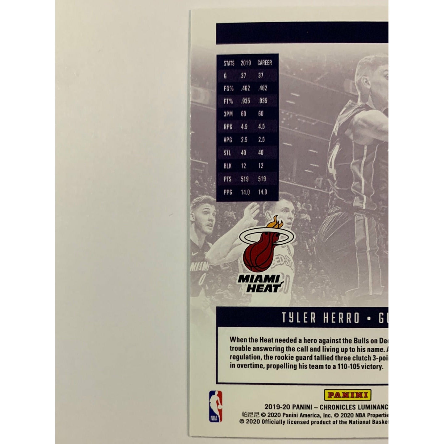 2019-20 Luminance Tyler Herro RC | Local Legends Cards & Collectibles