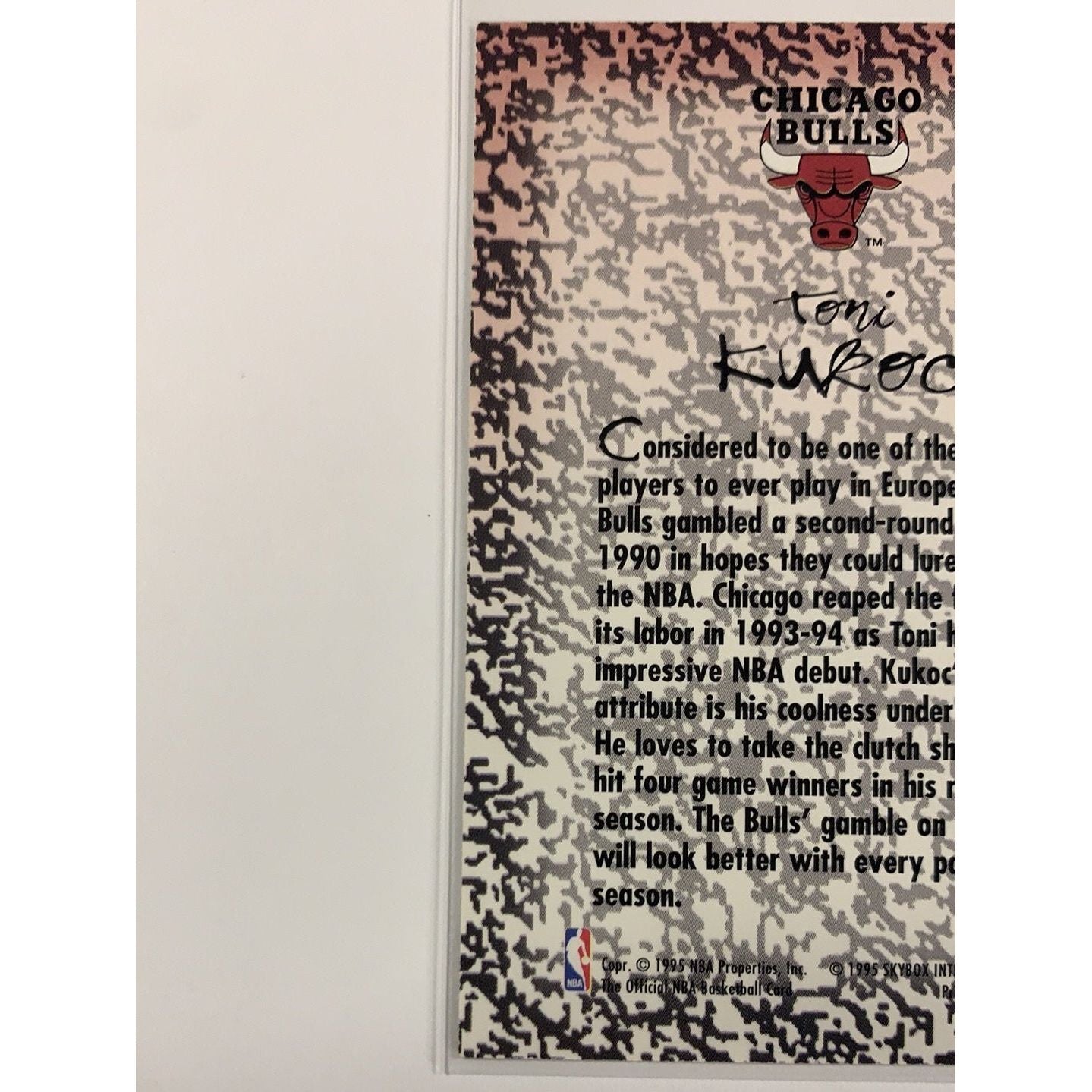 1995 NBA Hoops Gold Mine Toni Kukoc | Local Legends Cards & Collectibles