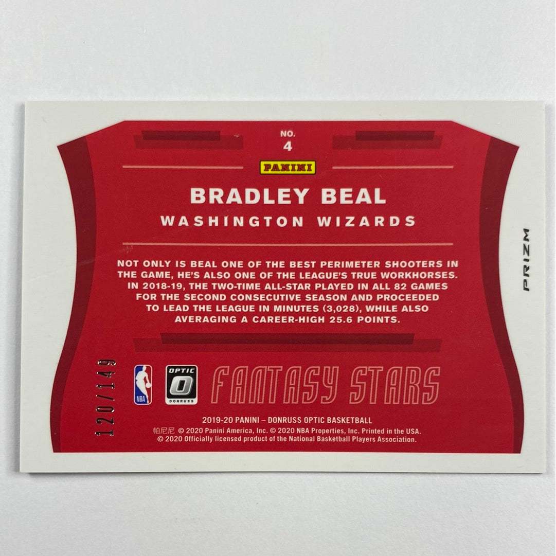 2019-20 Donruss Optic Bradley Beal Fantasy Stars Green Holo Prizm 120/149