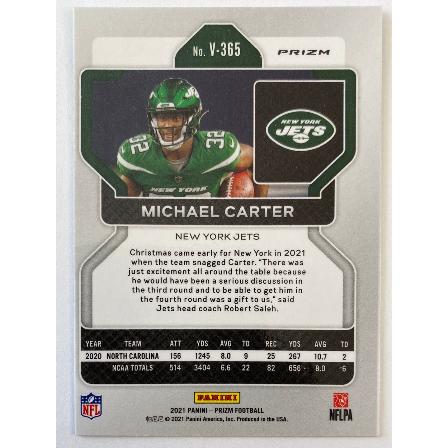 2021 Panini Prizm Michael Carter Silver Holo Prizm RC | Local Legends Cards & Collectibles